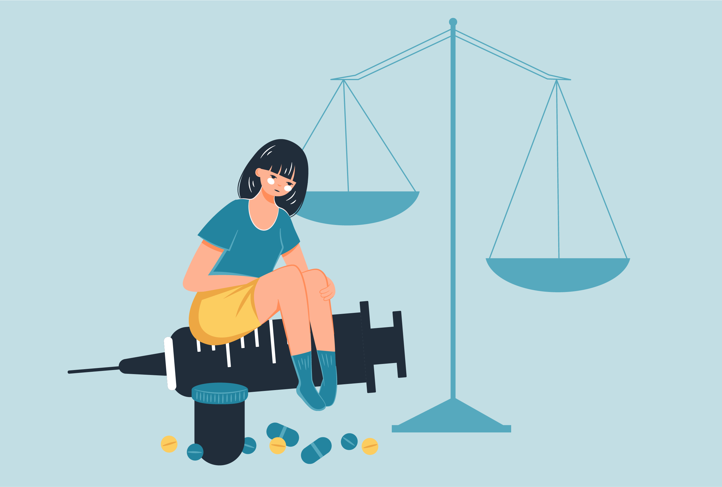 Kobieta zmagająca się z uzależnieniem