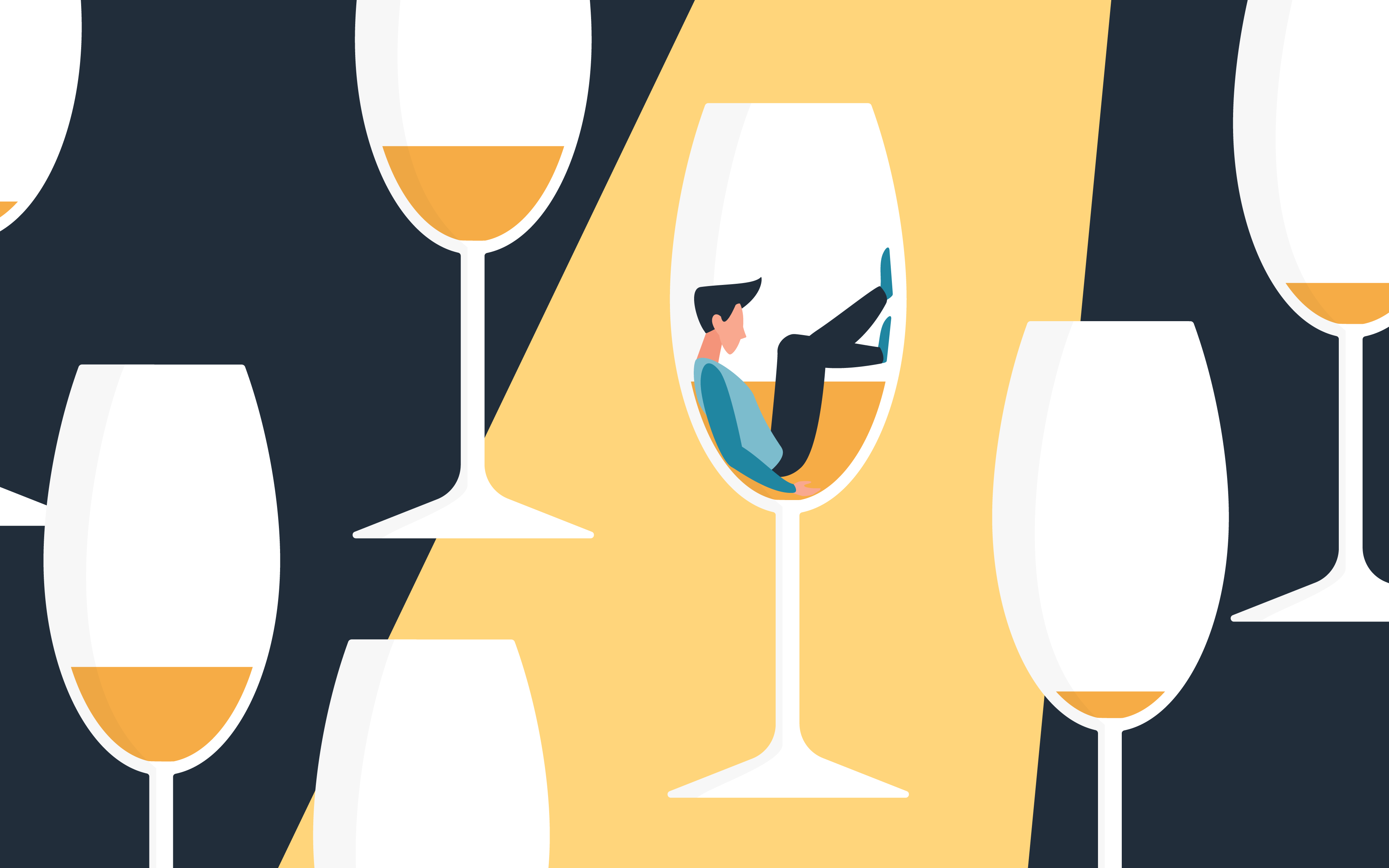 Postać uwięziona w kieliszku z alkoholem