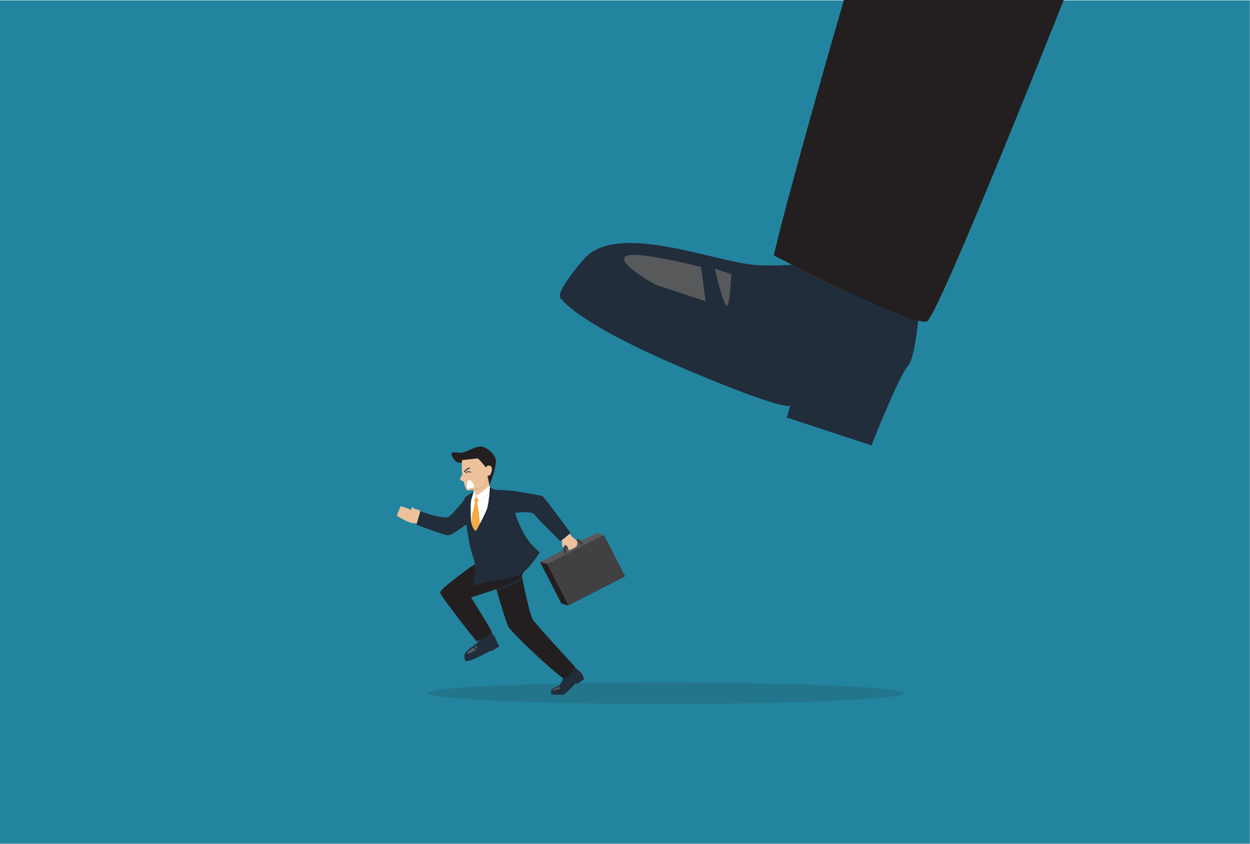 Pracownik uciekający przed mobbingiem w pracy